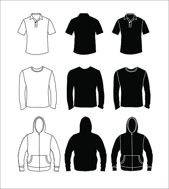 Clothes  template silhouette set vector art illustration