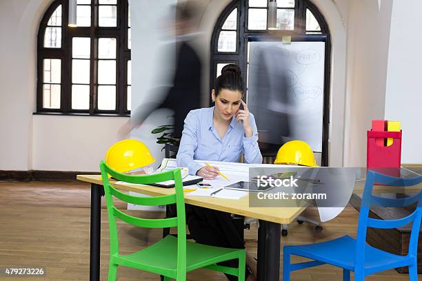 Female Designer At Work Stock Photo - Download Image Now - 2015, Activity, Adult