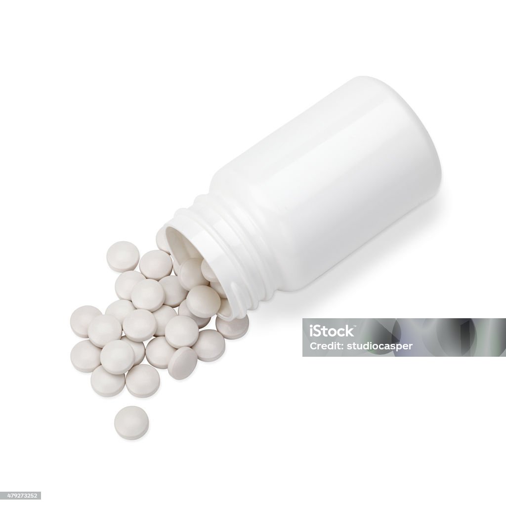 ホワイトの薬。白で分離 - 缶のロイヤリティフリーストックフォト