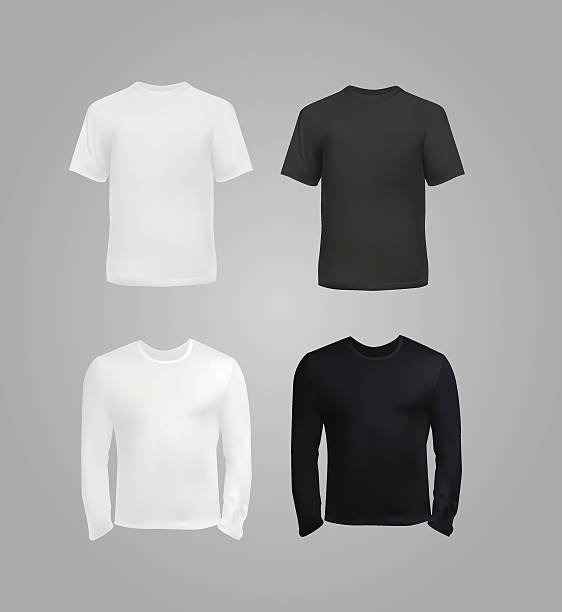 ilustrações, clipart, desenhos animados e ícones de t-shirt modelo conjunto - t shirt shirt white men