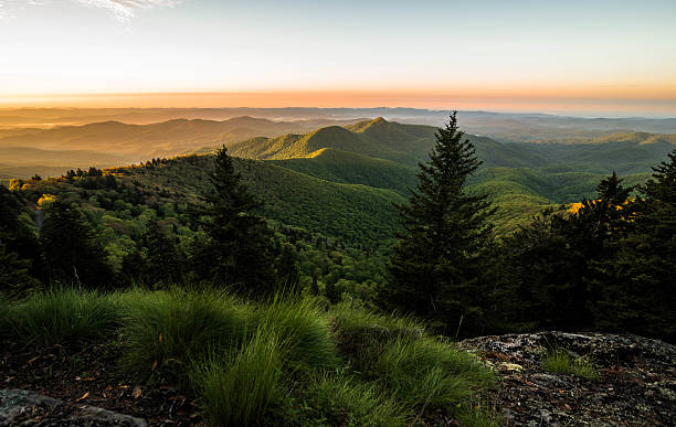 Spring Sunrise In The Blue Ridge Mountains stock photo