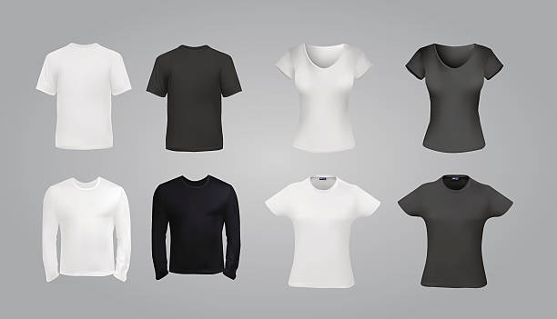 T-shirt for men and women template set vector art illustration