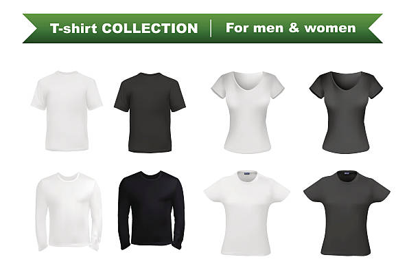 T-shirt for men and women template set vector art illustration
