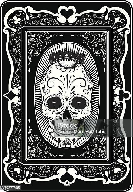 Poker Card Stock Illustration - Download Image Now - Mexican Culture, Skull, Picture Frame