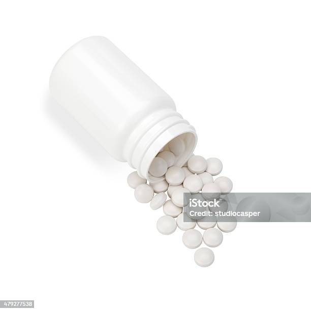ホワイトの薬白で分離 - 錠剤のストックフォトや画像を多数ご用意 - 錠剤, 広口瓶, 円形