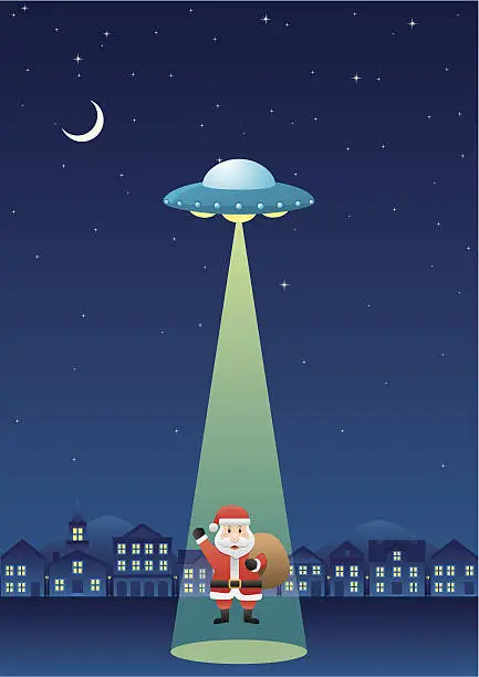 Vector illustration of Alien Santa (Portrait)