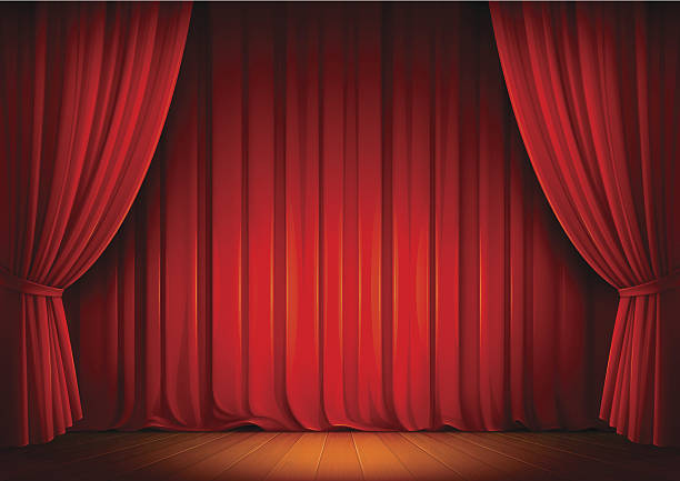 ilustrações, clipart, desenhos animados e ícones de cortinas de palco - curtain velvet red stage