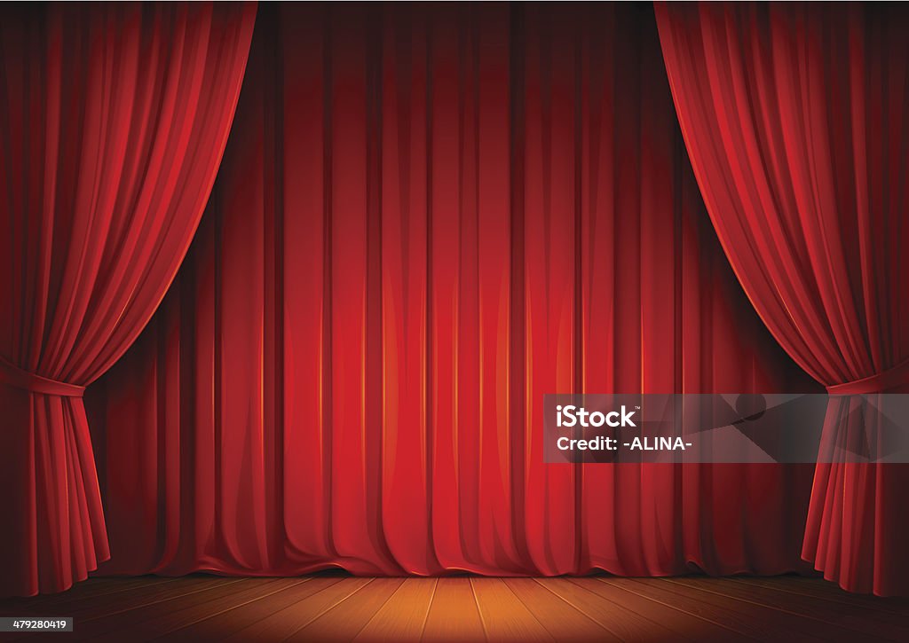 Stage Curtains Red Theatre Stage Curtains - Vector Illustration Curtain stock vector