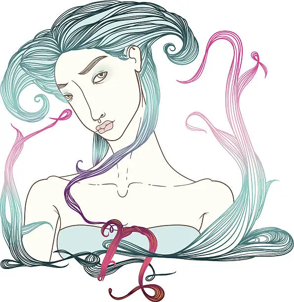 Vector illustration of Horoscope: Capricorn