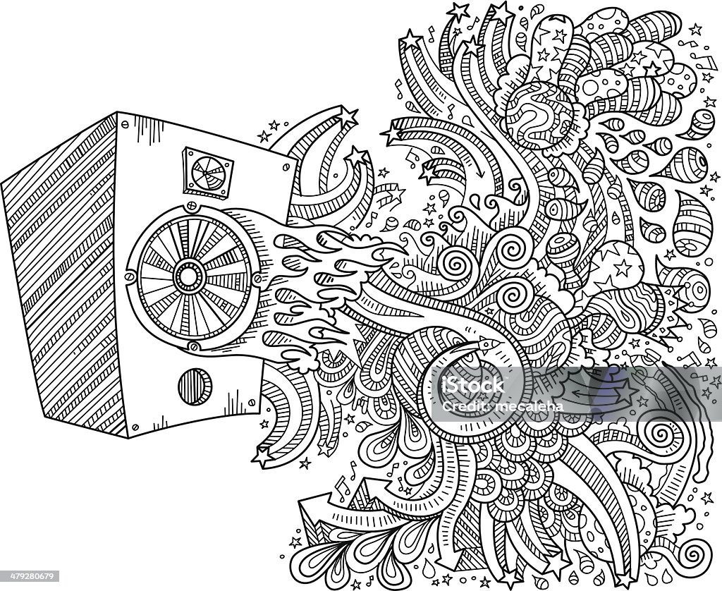 Speaker doodles Speaker doodles, neat and detailed, strokes - intact - vector illustrations Doodle stock vector