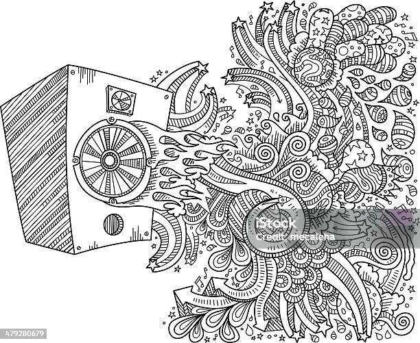 Speaker Doodles Stock Illustration - Download Image Now - Doodle, Exploding, Music