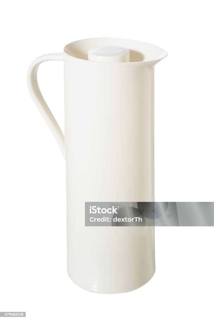 thermos flask plastic thermos flask isolated on white 2015 Stock Photo