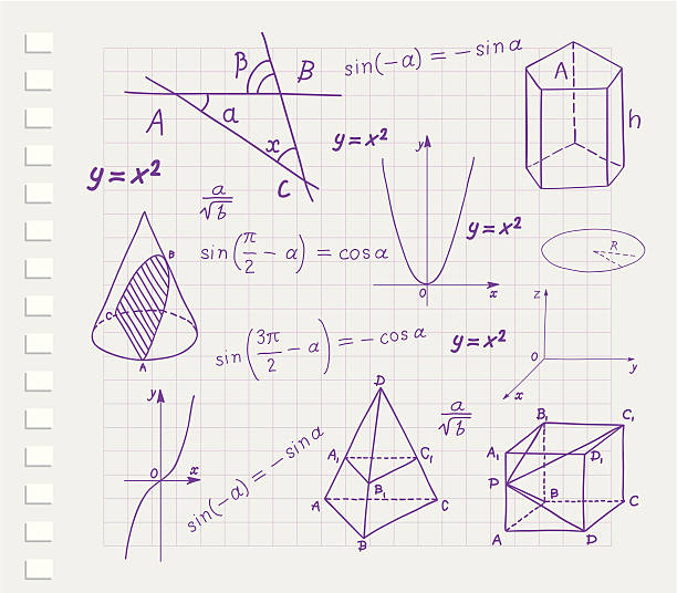 mathematics - geometric shapes and expressions sketches - 三角 插圖 幅插畫檔、美工圖案、卡通及圖標