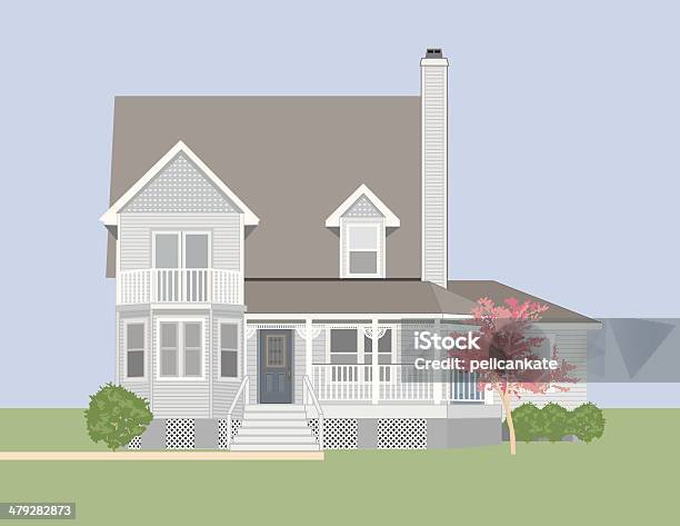 Country House Stock Illustration - Download Image Now - Door, House, Porch