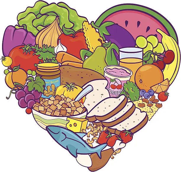 Vector illustration of Healthy Food Heart