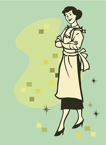 Vector illustration of Sixties Mom - Retro style