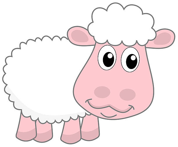 ilustrações de stock, clip art, desenhos animados e ícones de jovem ovelha perfil - lamb isolated meat animal bone