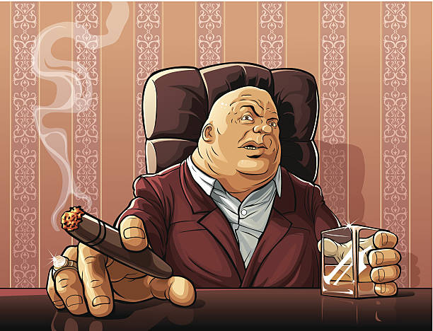 Mafia boss Boss of a mafia clan.  mafia boss stock illustrations