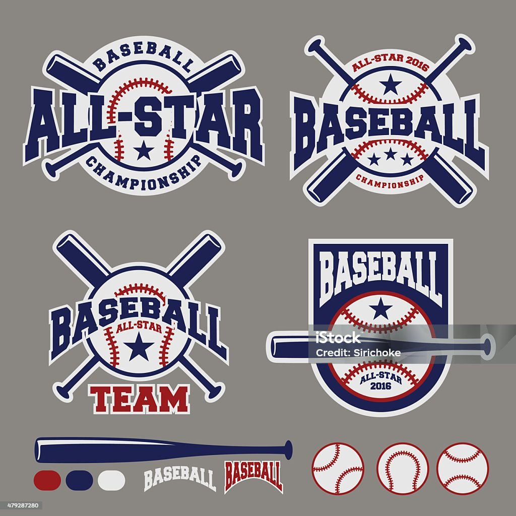Set Of Baseball Sport Badge Logo Design Template Stock Illustration -  Download Image Now - Baseball Bat, Vector, 2015 - iStock