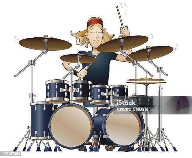 Super Star Drummer Solo Stock Illustration - Download Image Now - Drum Kit, Drum - Percussion Instrument, Music