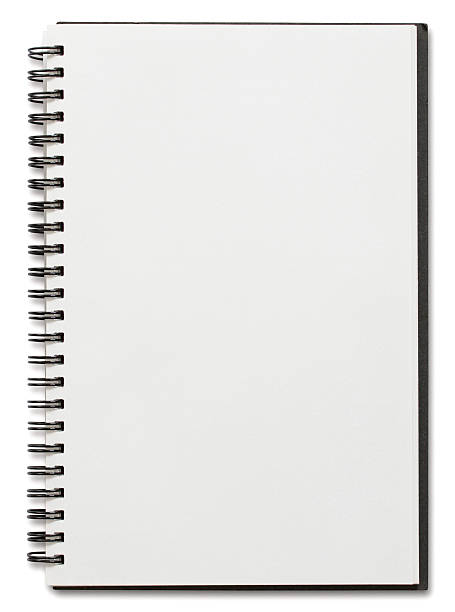 vierge carnet à spirale isolé sur blanc - spiral notebook spiral ring binder blank photos et images de collection
