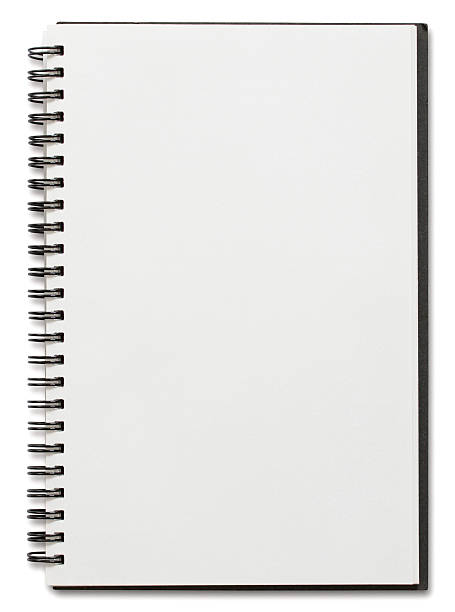 ブランクスパイラルノート型白で分離 - spiral notebook spiral ring binder blank ストックフォトと画像