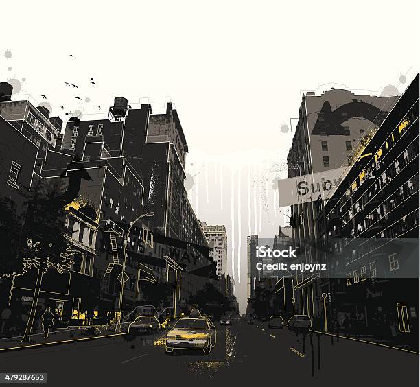 Grunge New York City Scene Stock Illustration - Download Image Now - Graffiti, City, New York City