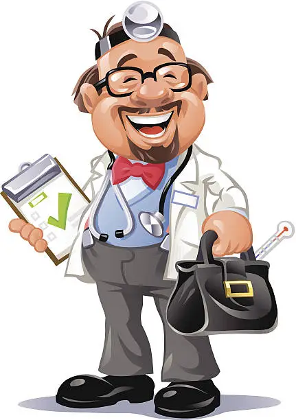 Vector illustration of Happy Doctor