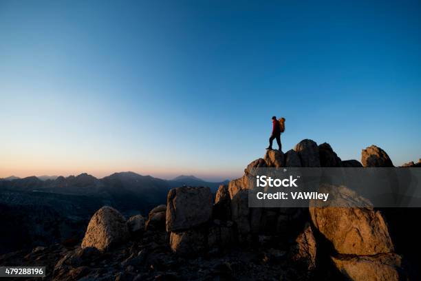 Summit At Sunset Stock Photo - Download Image Now - 2015, Above, Achievement