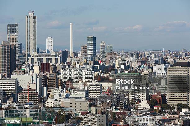 Tokyo Skyline In Japan Stock Photo - Download Image Now - 2015, Architecture, Asia