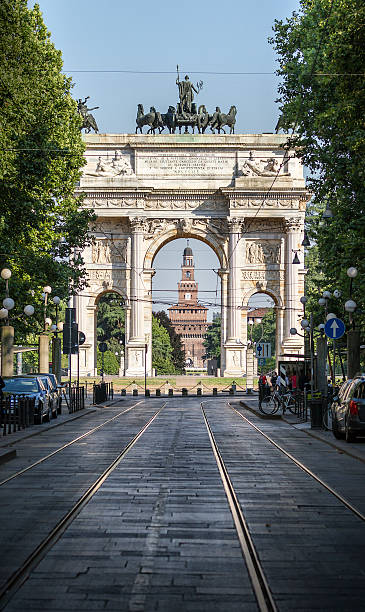 Arco della Pace with Sforza Castle in background - Milan