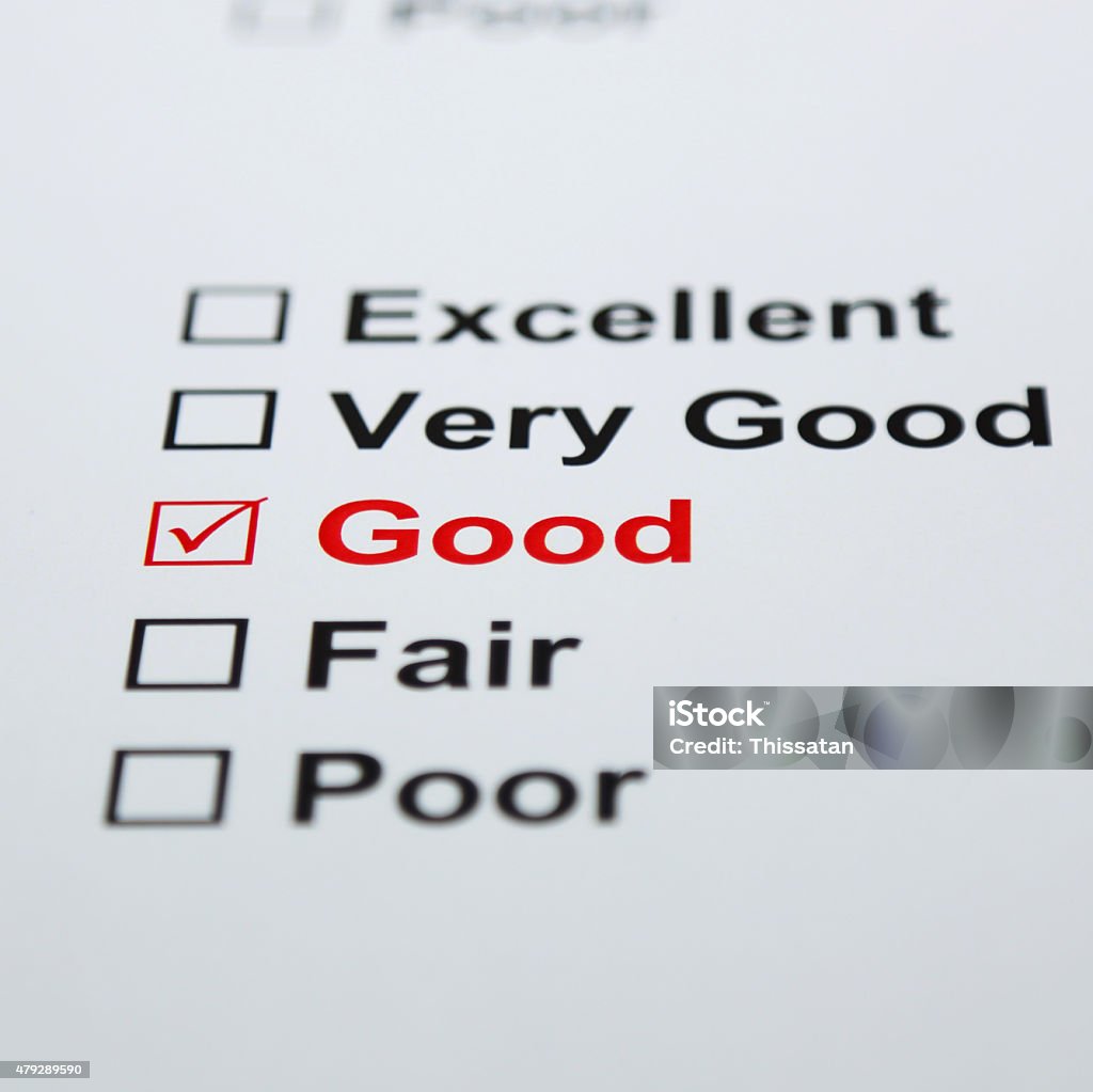 Checklist Excellent Good Check List Good Stock Photo - Download Image Now - 2015, Achievement ...