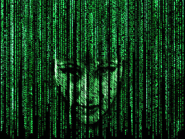istock Woman face in matrix 479293084