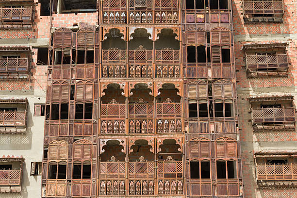 arquitetura histórica de jeddah - jiddah imagens e fotografias de stock