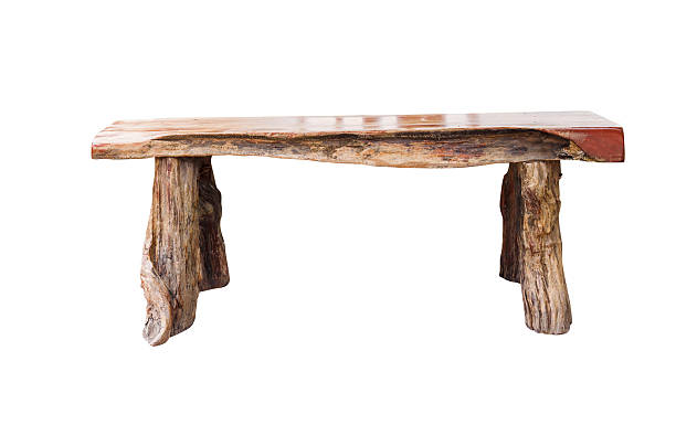 Isolated wooden bench