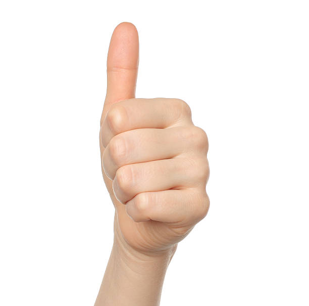 istock Woman hand with thumb up on white background 479298448
