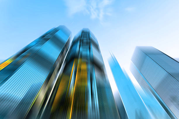 istock low angle view of skyscrapers in blurred motion. 479300472