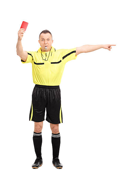 istock Angry football referee showing a red card 479305080