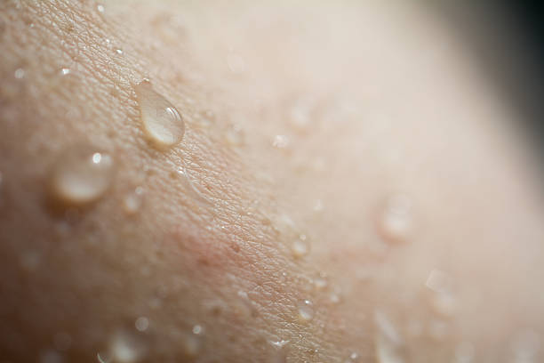 wet olderskin with focus in front