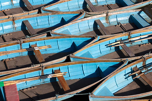 istock Group of blue rowing boats 479309796