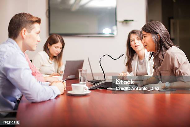 People On A Conference Call Stock Photo - Download Image Now - Conference Call, Group Of People, Telephone