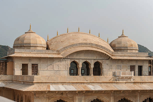 암베르 팰리스, 자이푸르, 인도 - jaipur amber fort column amber palace 뉴스 사진 이미지