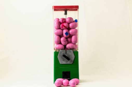 Vintage Eggs Slot Machine on White Background