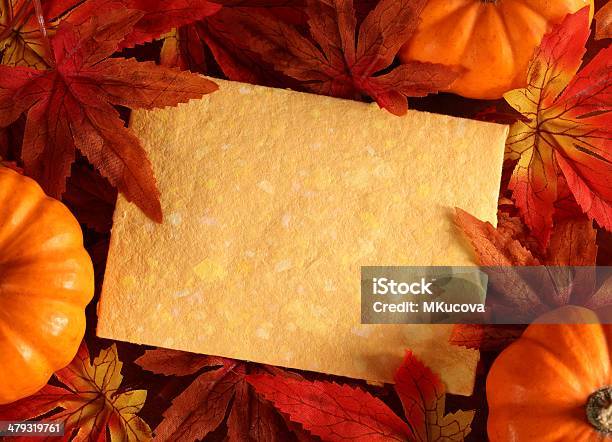 Herbstkarte Stockfoto und mehr Bilder von Bildhintergrund - Bildhintergrund, Blatt - Pflanzenbestandteile, Bunt - Farbton