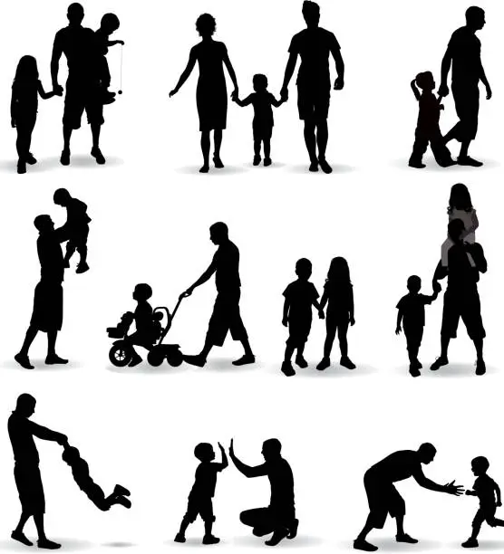 Vector illustration of Family Silhouette