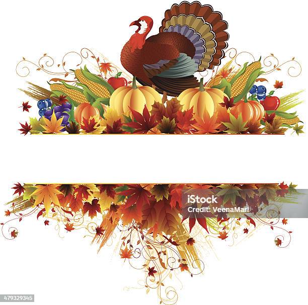 Thanksgivingbanner Stock Vektor Art und mehr Bilder von Thanksgiving - Thanksgiving, Bildhintergrund, Truthahn - Geflügel