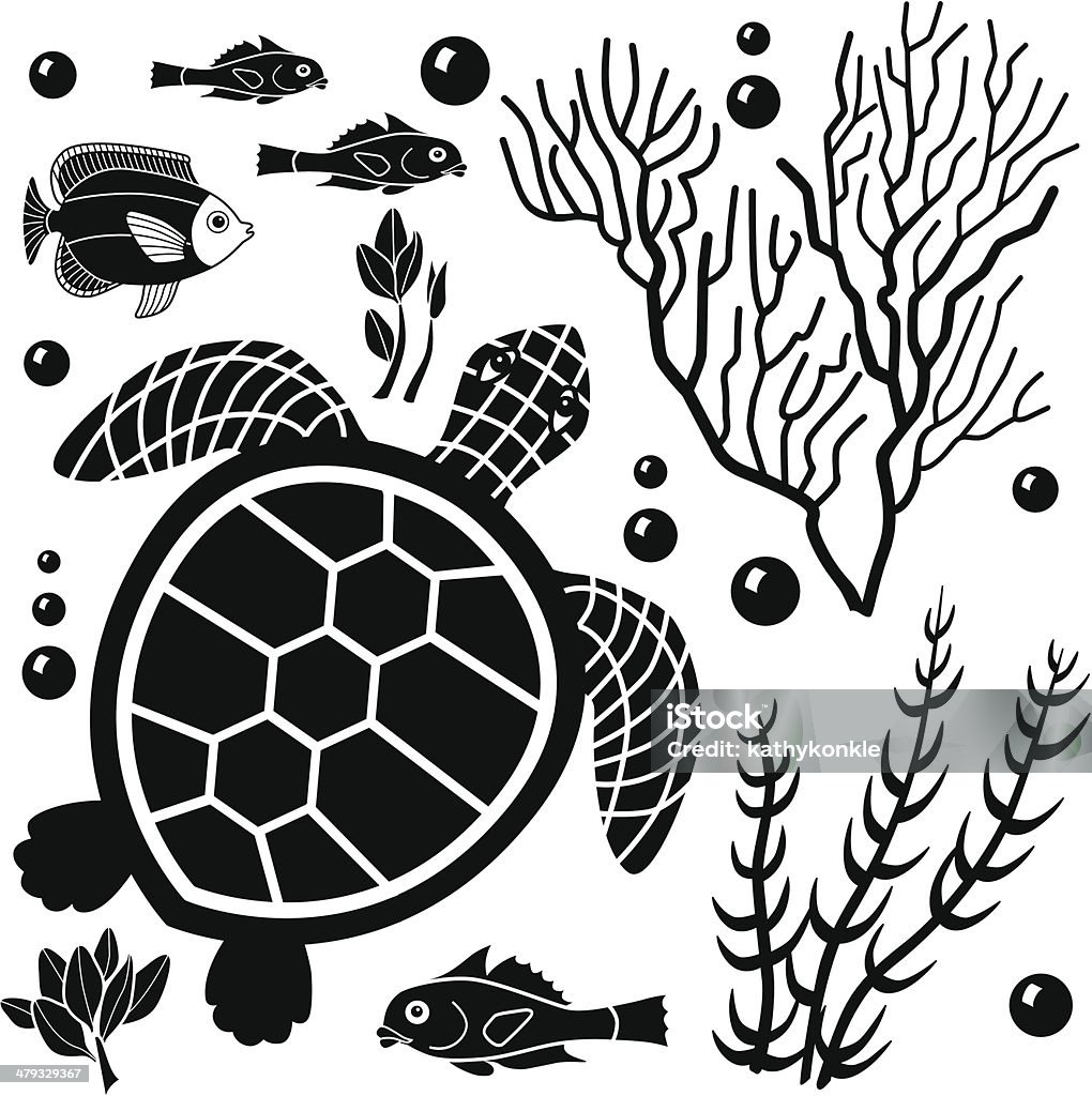 Морская turtle - Векторная графика Векторная графика роялти-фри