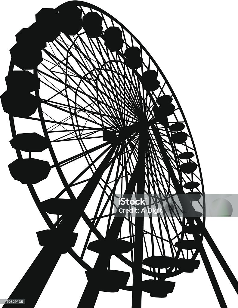 Ferris Vector Silhouette A-Digit Ferris Wheel stock vector