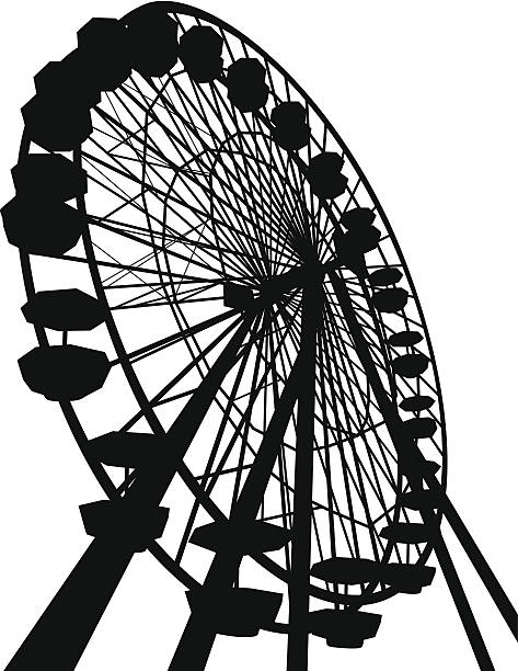 Ferris Vector Silhouette A-Digit ferris wheel stock illustrations