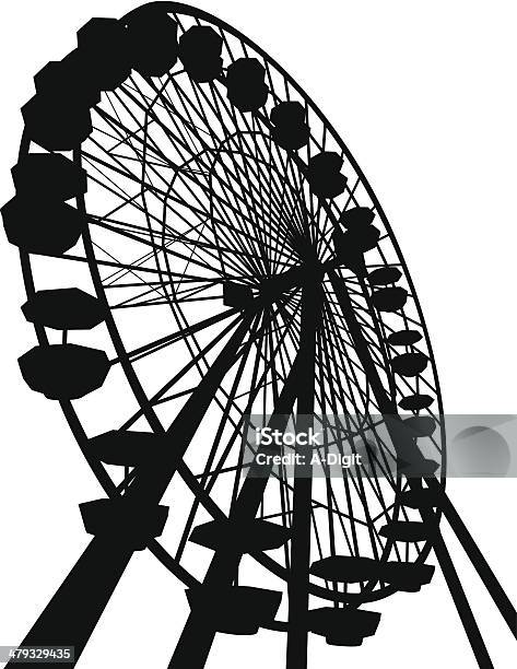 Ferris Vector Silhouette Stock Illustration - Download Image Now - Ferris Wheel, Vector, Amusement Park